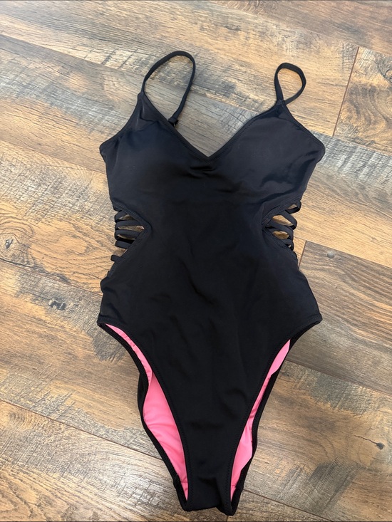 PINK Victoria's Secret Other - Black One-Piece Women’s Swimwear with Side Cutouts